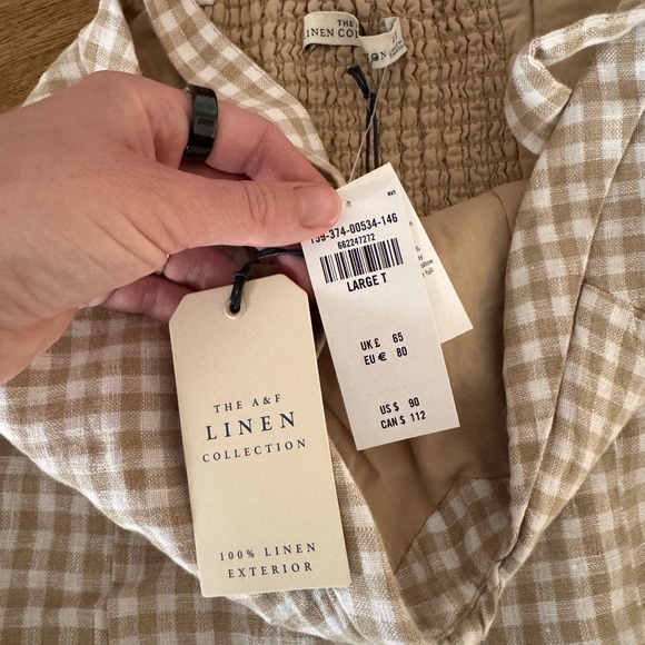 NWT Abercrombie & Fitch Premium Linen Drop-Waist Skort Size Large TALL - Picture 10 of 11